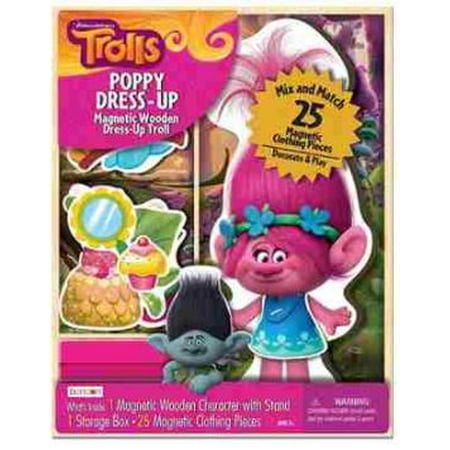 Bendon Trolls Poppy Dress-Up Magnetic Wooden Mix and Match Dress Up ...