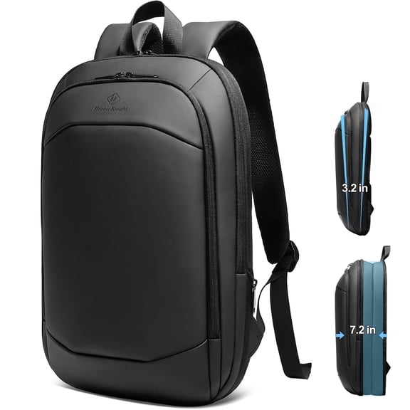 HEROIC KNIGHT Expandable 15.6" Laptop Backpack for Men, Waterproof Computer Backpack for Business Office Collge Travel, Black