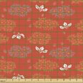 thumbnail image 2 of Ambesonne Japanese Print Fabric by the Yard Upholstery, Asian Floral Art, 5 Yards, Scarlet and Pale Slate Blue, 2 of 5