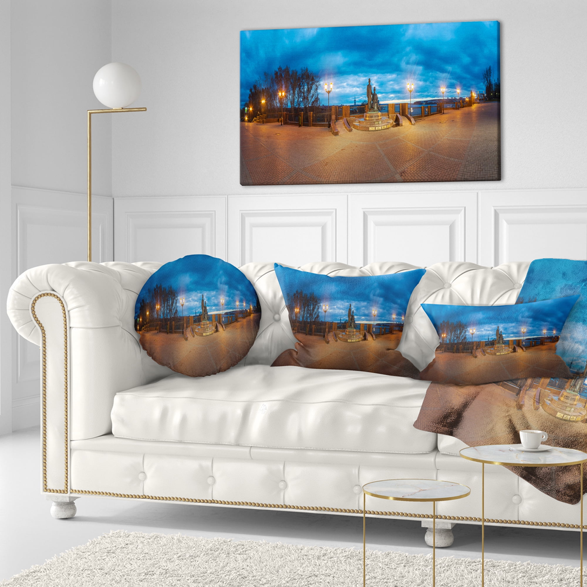 Designart Monument to Armories Panorama - Landscape Printed Throw Pillow - 12x20