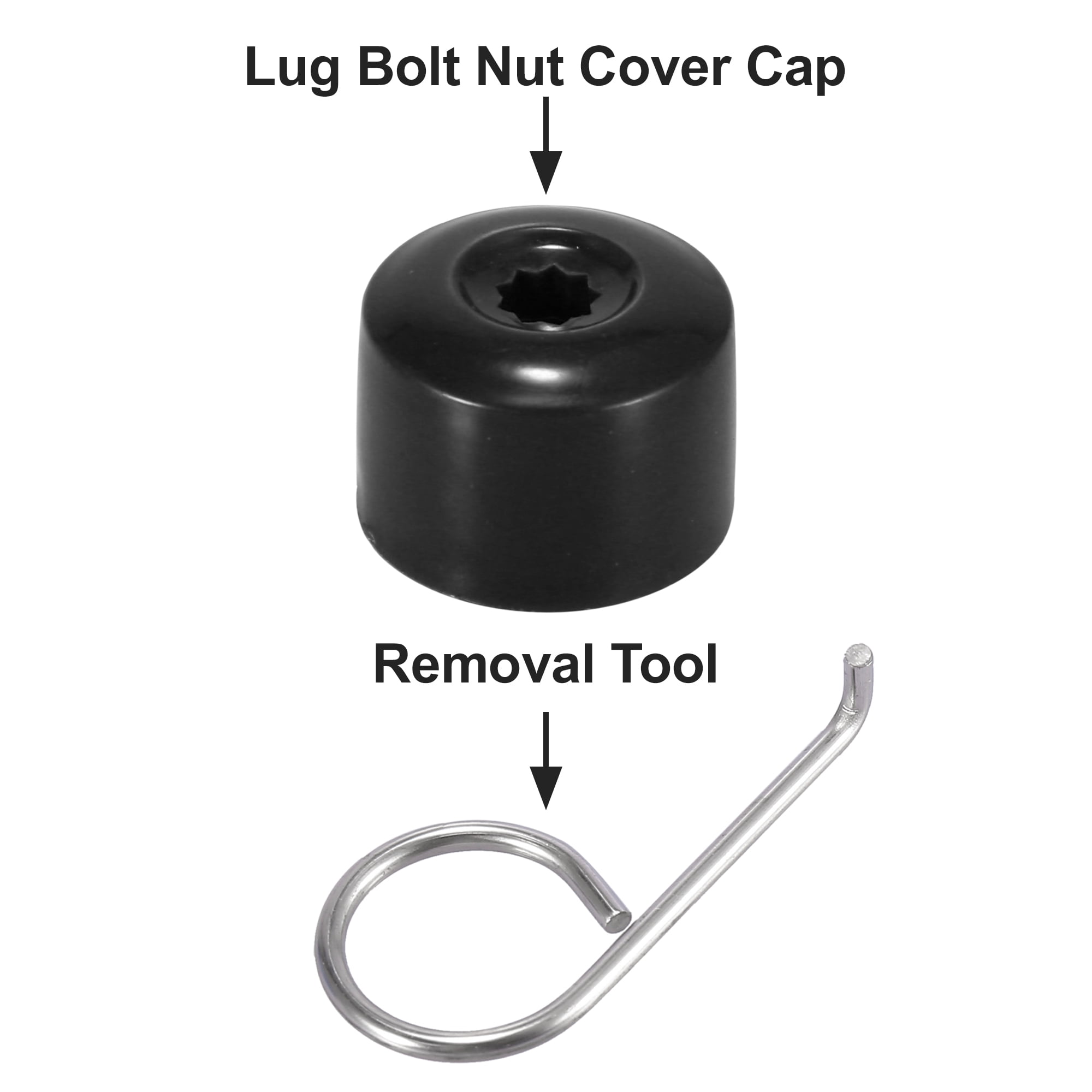 Unique Bargains 17mm Hexagon 21mm Round Wheel Lock Lug Bolt Nut Cover Cap for VW