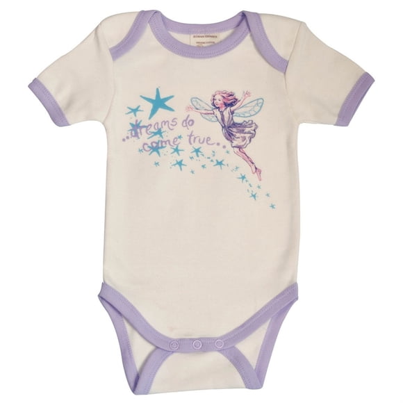 Body / pijama de manga corta de algodón orgánico - Hada 6-12m