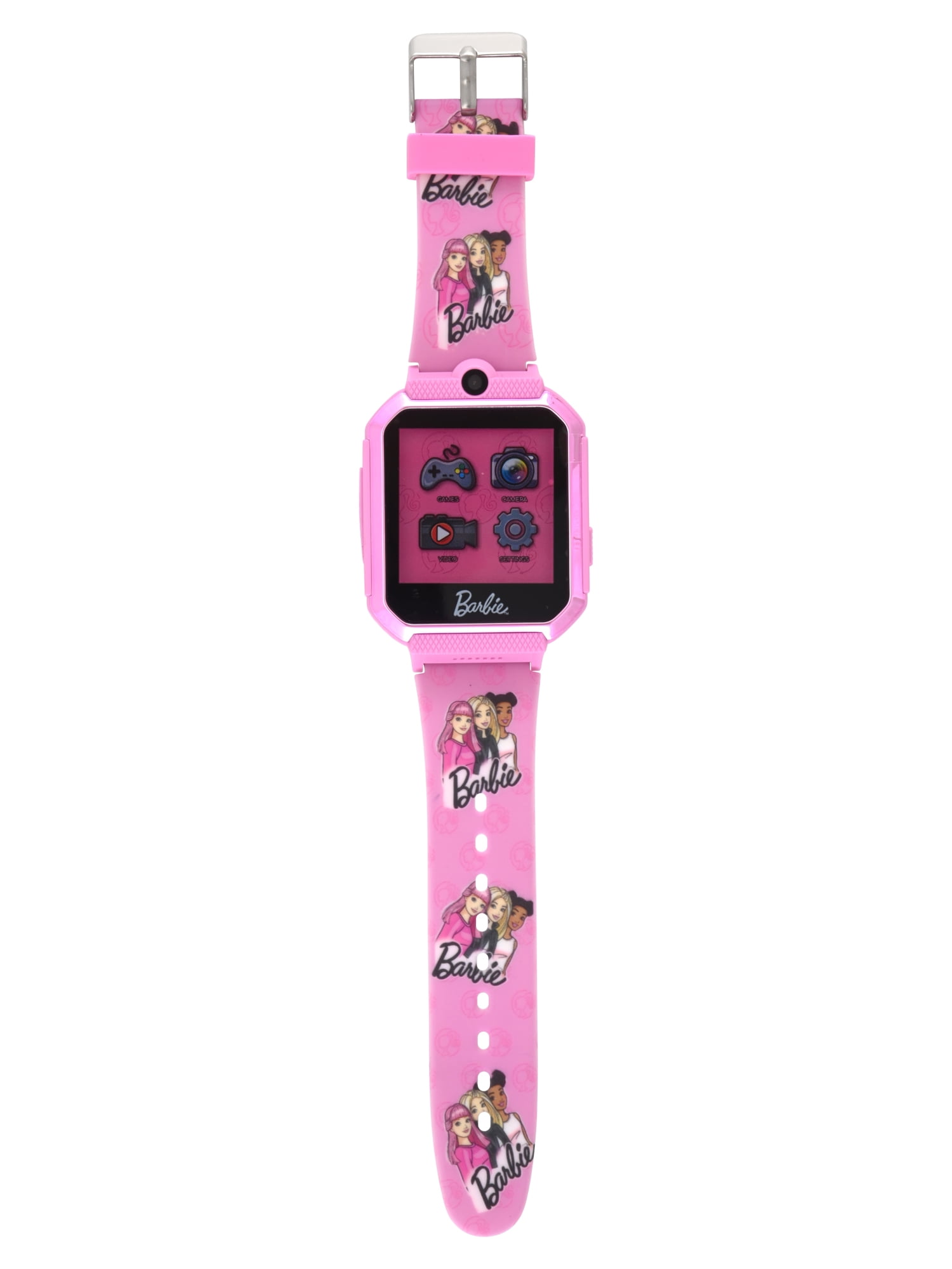 Mattel Barbie Childrens iTime Unisex Touchscreen Smart Watch with Silicone Strap and Metallic Pink Case 42MM
