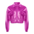 thumbnail image 6 of iiniim Girls Kids Sequins Hip Hop Jazz Outerwear Shiny Metallic Bomber Jacket Coat Disco Party Hot Pink 6, 6 of 7