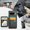 thumbnail image 6 of Wallet Case for Google Pixel 7 Pro, Removable Magnetic Back Cover Compatible with MagSafe, Premium PU Leather Slim Shockproof Phone Case with Detachable Card Holder Kickstand,Black, 6 of 12