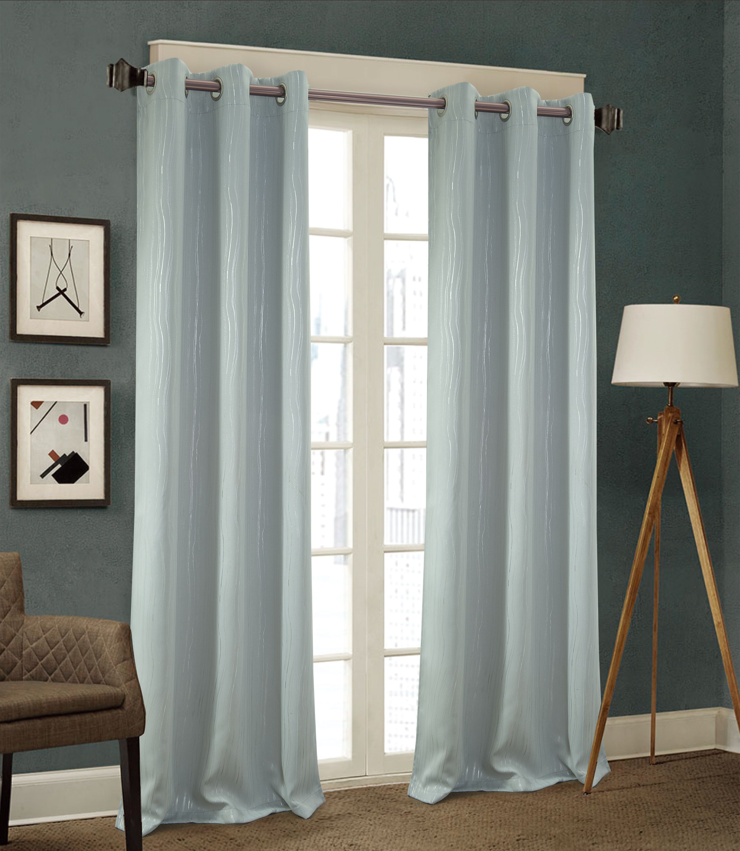 Kodiak Metallic Blackout 72 X 84 In Grommet Curtain Panel Pair In Silver Walmart Com