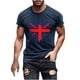 thumbnail image 1 of Mens Casual Manga Corta Botón Abajo Camisetas Estados Unidos Bandera Impresión Cuello Redondo Suéter Camiseta, Poliéster Casual Uso Diario para Hombres, 1 of 5