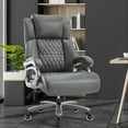 thumbnail image 2 of Big and Tall Office Chair 400lb with Lumbar Support, High Back Executive Leather Office Chair, Wide Computer Desk Chair with Tilt Lock and Swivel Rubber Wheels for Work, Study, Game, 2 of 9