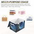 thumbnail image 6 of Yayeee Collapsible Cube Storage Bin with Lid Fabric Closet Decorative Basket with Handles, Floral Occean, 6 of 7