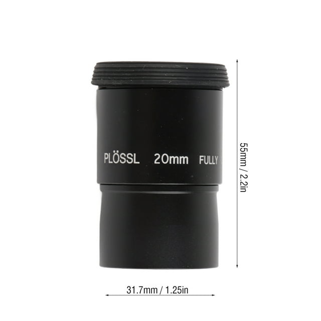 Telescopio Ocular Plossl 20 mm, Muy Adecuado para Observaciones de Clúster de Estrellas de Luna Andos de Tamamo Mediano, Caucho Suave Para Proteger Los Ojos, Altamete