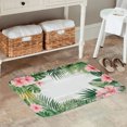 thumbnail image 2 of FJPT Non Slip Flannel Polyester Floor Mat Tropical Flower And Leaf Pattern For Bathroom Kitchen Bedroom Decor 31.5x19.7 inch, 2 of 5
