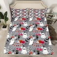 thumbnail image 2 of Feelyou Teen Trick or Treat Full Size Sheets, Halloween Spider Web Bed Sheets, Horror Ghost Pumpkin Sheet Sets, Microfiber Bedroom Decor, 4pcs, 2 of 7