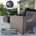 thumbnail image 3 of Kullavik 7 Pieces Outdoor Patio Furniture Set with with 48000 BTU Outdoor Pyramid Patio Heater,PE Wicker Rattan Sectional Sofa Patio Conversation Sets,Black, 3 of 7