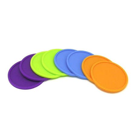 Color Pop Silicone Coaster Set Pack Of 8 Reusable Modern Home