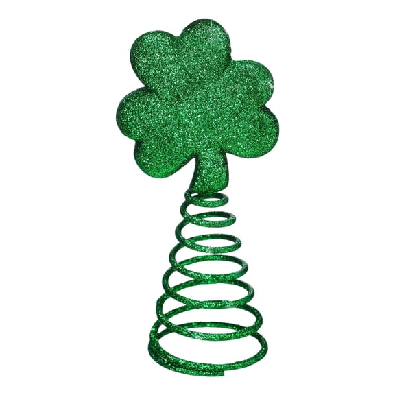 St. Patrick Day Mini Tree Topper, Ngxiha 6 Inch Miniature Irish Shamrock Miniature Christmas Tree Topper, Irish Green Decoration for Holiday Party Decor Fancy