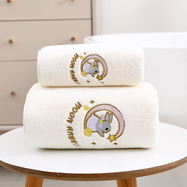 Juego de toallas de baño con estampado de vellón coral, anchas y poco profundas, absorbentes de agua, para cabello seco, regalo