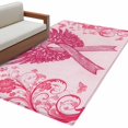 thumbnail image 2 of Pink Ribbon Wings Area Rug 4'x6', Bows Vintage Floral Butterfly Abstract Washable Non-Slip Rugs, Low Pile Large Carpet for Living Room Bedroom Dining Room Kitchen Office Indoor Mat, 2 of 9