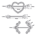 thumbnail image 5 of Piercing Pezon Set Corazon Diablito Varios 14 Piezas Plata, 5 of 5