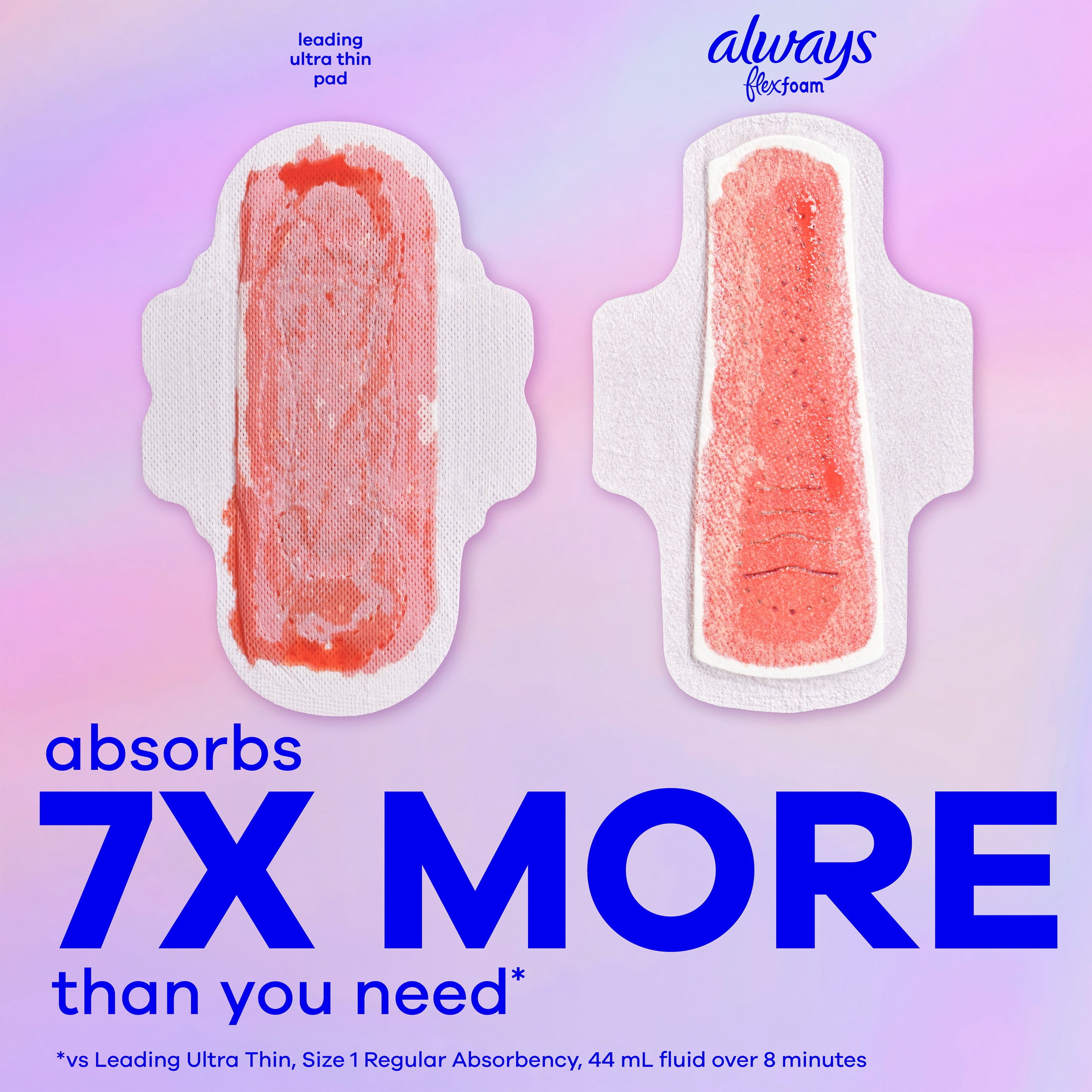 Always Pocket FlexFoam Pads, Size 1, Regular, Wings, Unscented, 66 Count