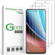 (3 pack) amFilm for Motorola Moto G Stylus 2023- Tempered Glass Screen Protector, 4G ONLY, with Easy Installation Handles, HD Clear, Anti-Scratch Bubble-Free