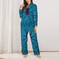 thumbnail image 2 of Fotbe Spider And Cobweb Conjunto de Pijama de Manga Larga para Mujer con Estampado, Ropa de Dormir de 2 Piezas, Conjunto de Casa Suave y Cómodo con Bolsillos-Medium, 2 of 7