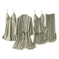 thumbnail image 1 of Two Piece Outfits for Women Ribbed Knit Lounge Set Long Sleeve Hoodie Pullover Tops Wide Leg Pants Pjs Homewear, 1 of 4