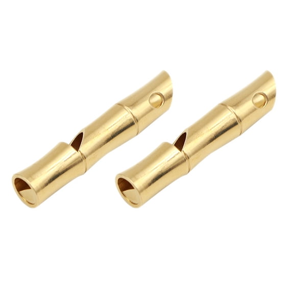 FUEENIRVA Portable Brass Whistles Golden for Outdoor Safety and Emergencies 2Pcs