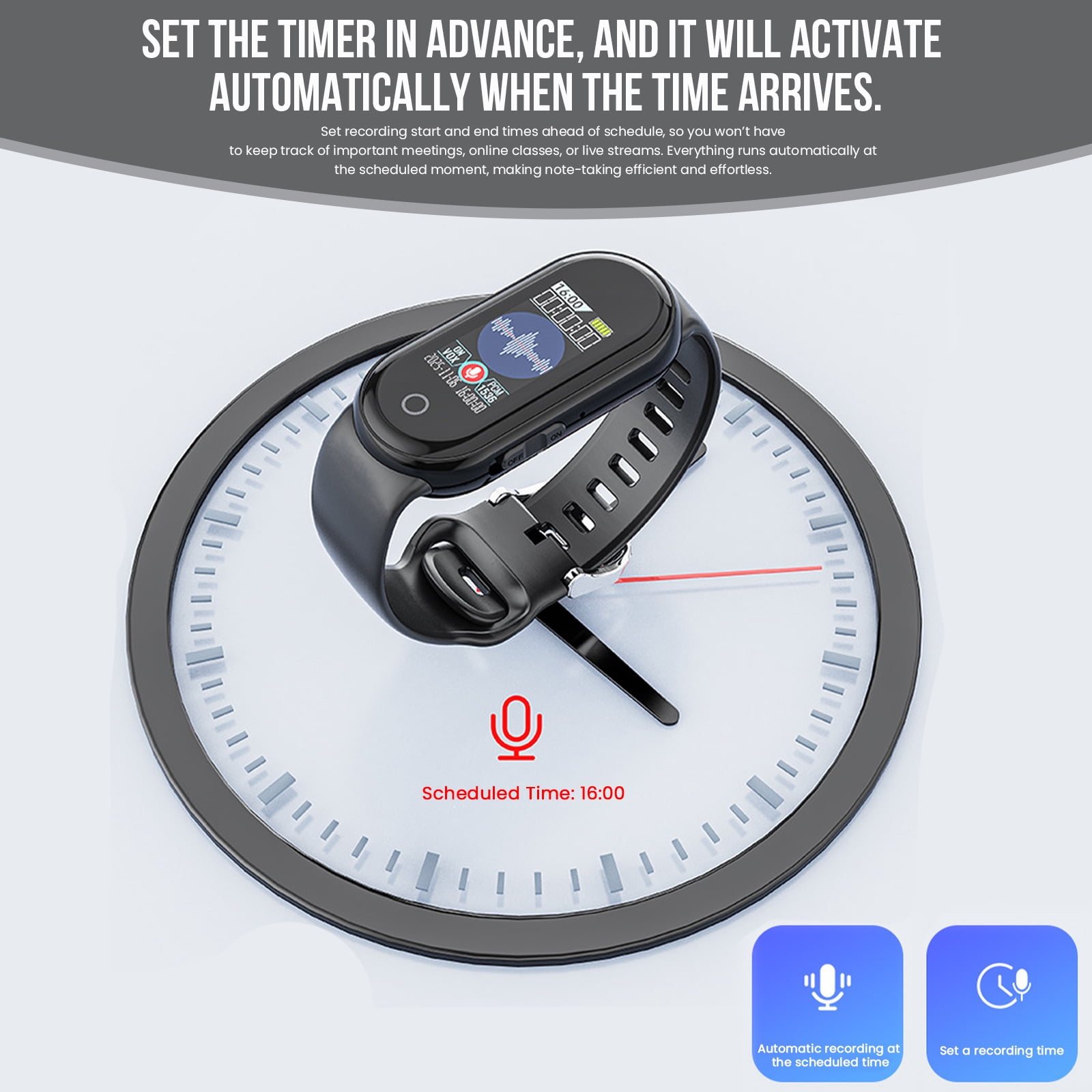 3-In-1 Portable Voice Recorder with Noise Cancellation, 64GB Smart High-Definition Recording Device, TYPE-C Charging, Ideal for Lectures, Interviews, Meetings, And Classes