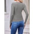 thumbnail image 2 of Weardear 3 Pack Maternity Shirts Ruched Side Long Sleeve Pregnancy Basic T-Shirt Casual Round Neck Pregnant Tops, 2 of 6