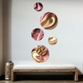 thumbnail image 3 of Designart "Pink And Gold Glam Flowers III" Floral Metal Wall Art Set of 5 Piece, 3 of 5