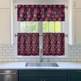 thumbnail image 3 of Pioneer Kitchen Curtains and Valance Set 24 Inch Tier Abstract Floral Sakura Flower Japanese Natural Curtains Small Drapes for Cafe Living Room Bathroom Farmhouse 3 Pieces Set Rod Pocket, 3 of 6