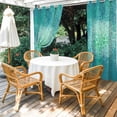 thumbnail image 4 of Outdoor Curtains for Patio Waterproof, Turquoise Boho Outdoor Privacy Panels Grommet, Oriental Abstract Motifs Traditional Bohemian Blackout Outside Curtains for Porch/Cabana 54"x108", 1 Panel, 4 of 8