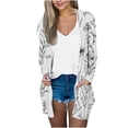 thumbnail image 1 of Économies d'Automne! srobpty Cardigan à Manches Longues pour Femmes, Blouse Décontractée à Manches Longues Imprimée avec Poche Cardigan Blanc, TG, 1 of 5