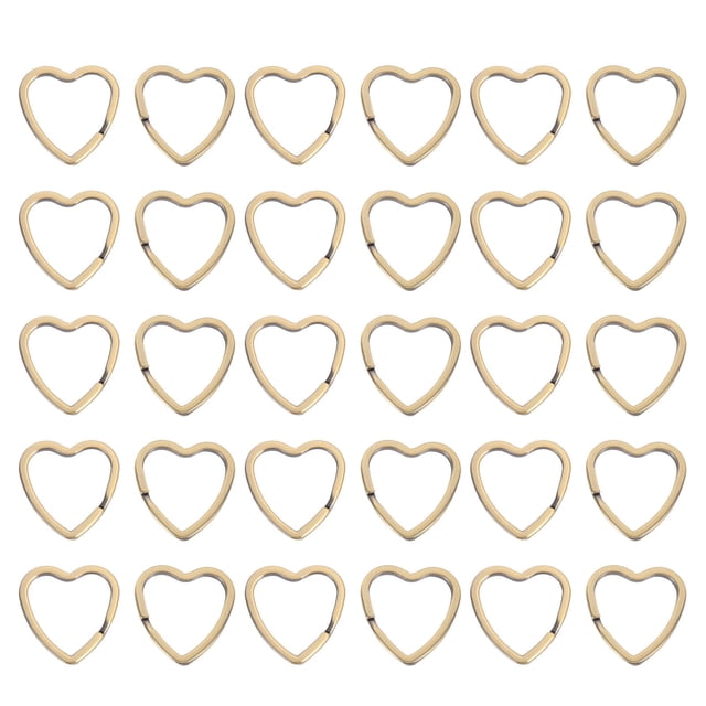 30pcs Heart Shaped Split Key Rings Crafts DIY Rings Keychain Metal Key Rings