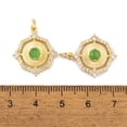 thumbnail image 3 of Rack Plating Brass Micro Pave Clear Cubic Zirconia Pendant with Cat Eye Jump Rings Lead Free & Cadmium Free Hexgon Golden 20x17.5x4.8mm Hole: 3mm, 3 of 3