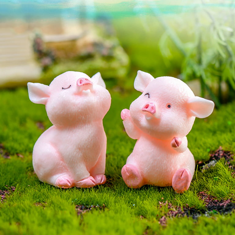 20PCS MINI MINIATURE Figurine Resin Cartoon Pig Kawaii Pigs DIY