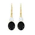 thumbnail image 2 of Oval Shape Lab Grown Black Diamond Drop Earrings with Moissanite for Women - 8X10 mm, 14K Yellow Gold, 2 of 7