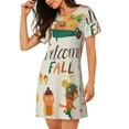 thumbnail image 2 of Naloa Autumn In The Forest Print Women Nightgowns,Womens Loungewear,Short Sleeve Sleepwear,Comfy Ladies Nightdress, 2 of 6