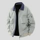 thumbnail image 1 of Blusa y camisa de manga larga con cuello vuelto para hombre, ropa de trabajo a prueba de viento de color sólido de otoño, chaqueta informal de solapa de manga larga para hombre, abrigo de poliéster, 1 of 6