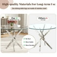 thumbnail image 5 of Round Table Set for 4, 36" Tempered Glass Gold Legs Dining Table with Dining Chairs for Dining Room, Kitchen, Meeting Room, 5 of 9