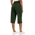 thumbnail image 6 of Cadmus Women's 15'' Long Bermuda Shorts Below The Knee Capri Sweatpants Loose Comfy Athletic Shorts with Pockets,Olive Green,XX-Large, 6 of 6