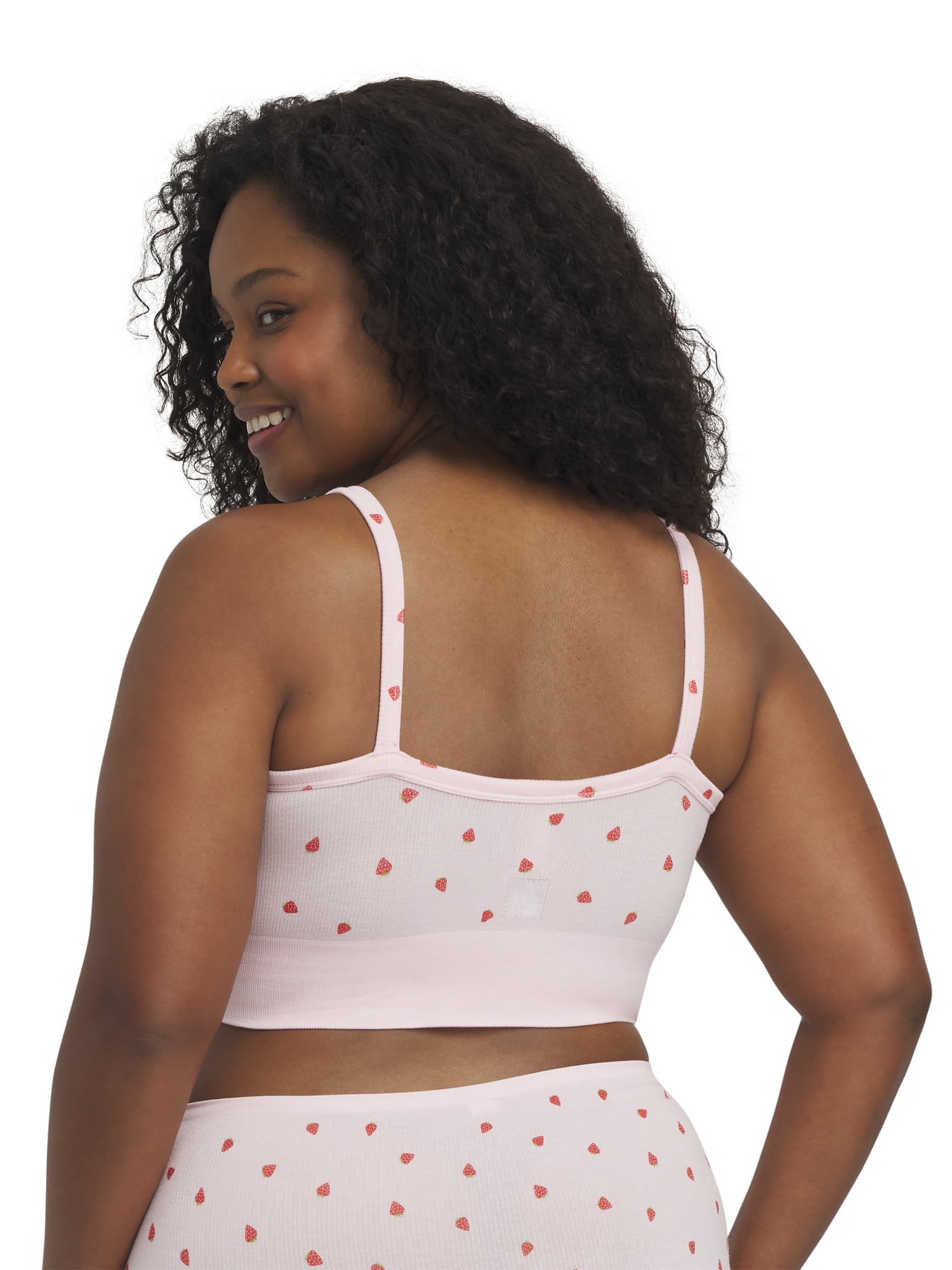Mills by Millie Bobby Brown Women's Softie Ribbed V-Neck Bralette, Sizes XS-XXXL