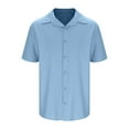 thumbnail image 5 of CHEEREAM Men's Button Down Shirts Short Sleeve Casual Summer Beach Shirts Vacation Wedding Shirts Light Blue XL, 5 of 6