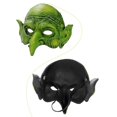 thumbnail image 4 of GYRATEDREAM Witch Mask Halloween Goblin Masks Scary Green Half Face Sorceress Mask for Cosplay Costume, 4 of 9
