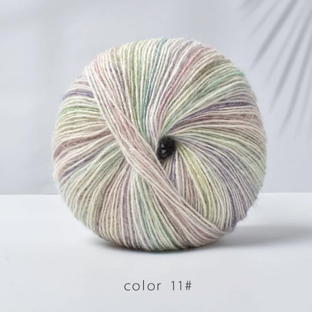 XmhyTop-A Hilo de crochet de algodón y acrílico de 200 g, hilo multicolor para tejer mantas, chales, bufandas y fondos, C10