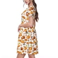 thumbnail image 2 of Rateoe Pumpkins Pattern Women’s Short Sleeve Dress – Casual Elegant Summer A-Line Dress for Everyday Wear, 2 of 6