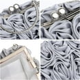 thumbnail image 7 of Women Flower Clutch Purse Rose Satin Evening Handbag Small Purse with Detachable Chain Strap for Wedding Party, 7 of 7