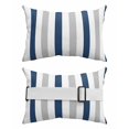 thumbnail image 2 of Pack of 4 Outdoor Lumbar Pillow Covers 11x16 Inch, Navy Blue Grey Stripe Waterproof Throw Pillow Covers Set, Modern Farmhouse Vertical Striped Decorative Cushion Cases for Patio Porch Car, 2 of 7