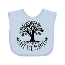 Inktastic Save the Planet Tree Design with Green Leaves Boys or Girls Baby Bib