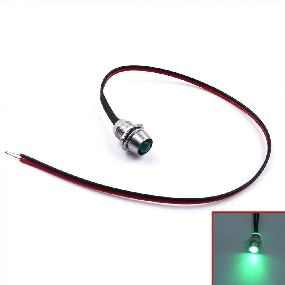 10pcs 8mm 12V LED Indicator Lights Pilot Dash Lamp Bulb for Car Truck Boat  - Walmart.com